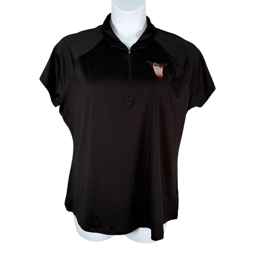 Cutter Buck Womens XXL Forge Polo Shirt 1/4 Zip Black USMA 1968 West Point